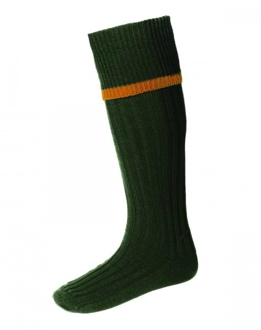 House of Cheviot Estate Socks Spruce/Ochre