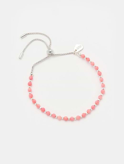 Estella Bartlett Amelia Bracelet Coral Agate Silver Plated
