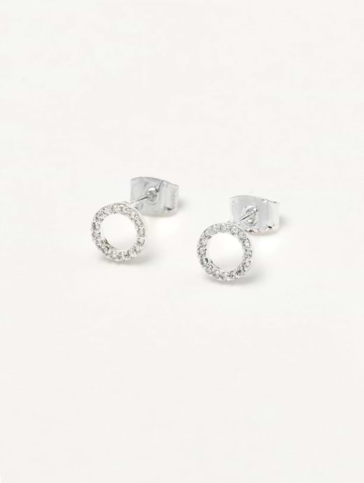 Estella Bartlett CZ Circle Earrings Silver Plated