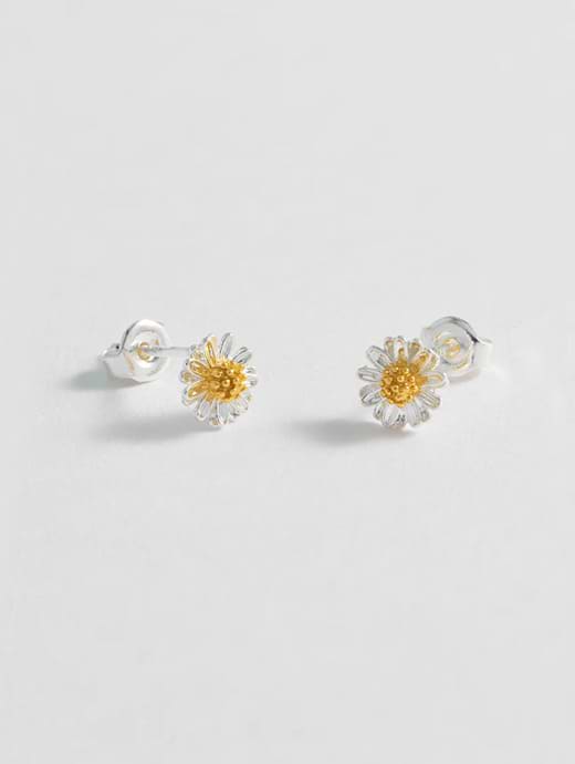 Estella Bartlett Mini Wildflower Earrings Silver Plated