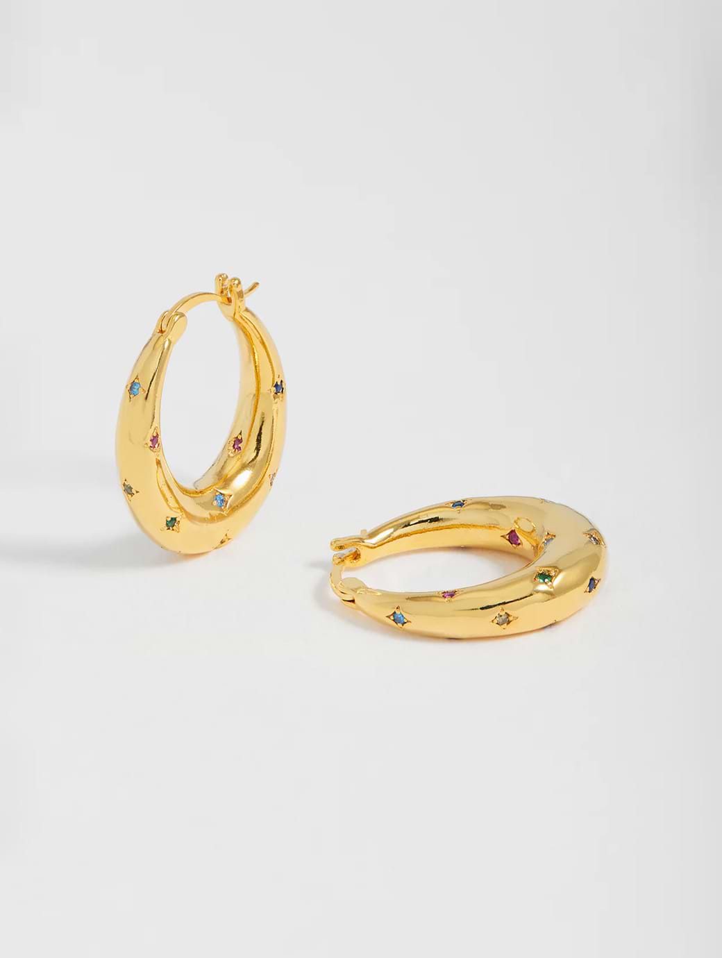 Estella Bartlett Multi Star Cz Hoop Earring Gold Plated