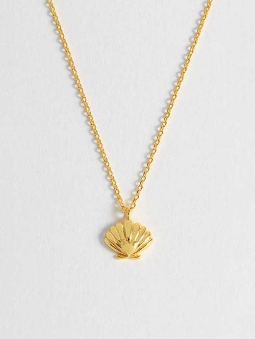 Estella Bartlett Scallop Heart Pendant Necklace Gold Plated