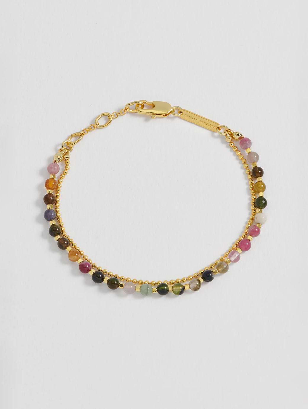 Estella Bartlett Tourmaline Eye Beaded Duo Bracelet Gold Plated