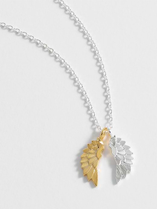 Estella Bartlett Wing Necklace Silver & Gold Plated She Believed She Could So She Did