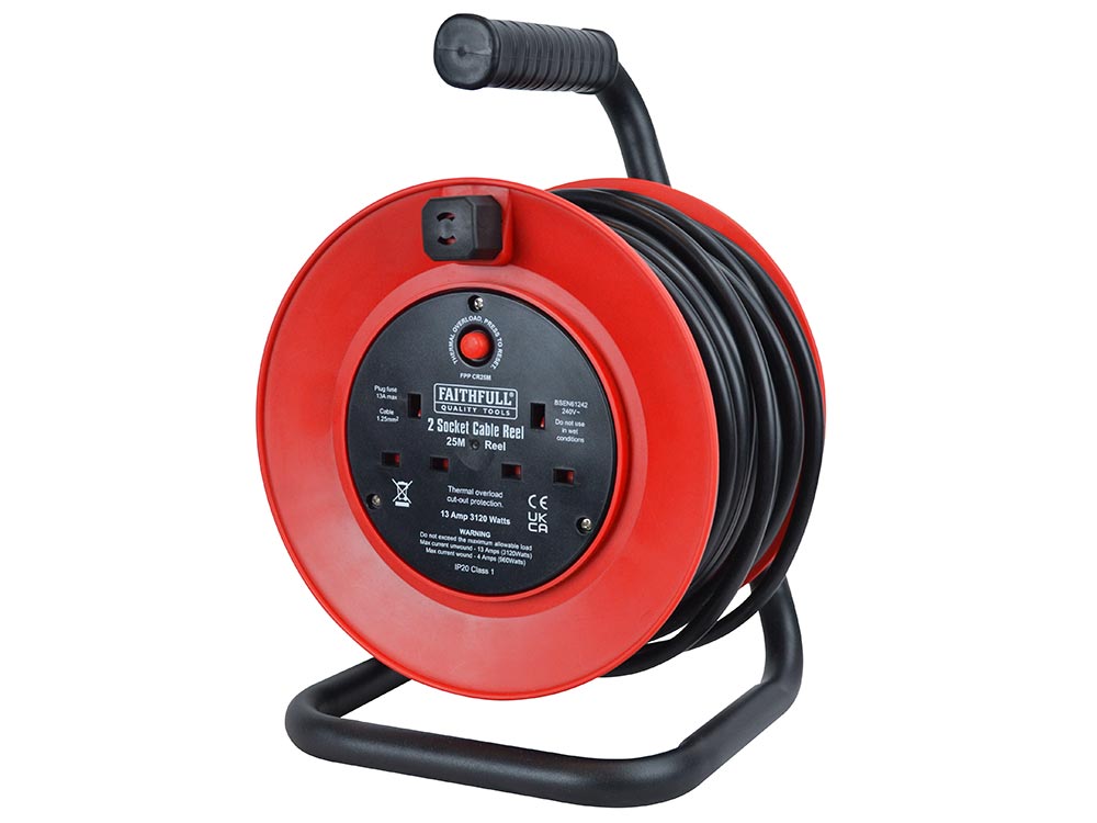Faithfull Cable Reel 240v 50m 13a