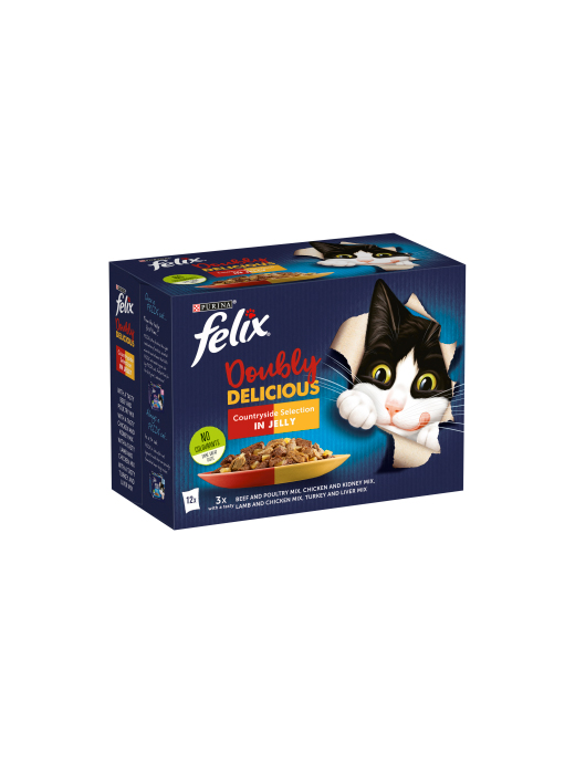 Felix As Good As It Looks Doubly Delicious Meat Selection in Jelly Wet Cat Food 12 x 100g