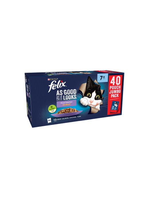 Felix As Good As It Looks Senior Mixed Selection in Jelly Wet Cat Food 40x100g
