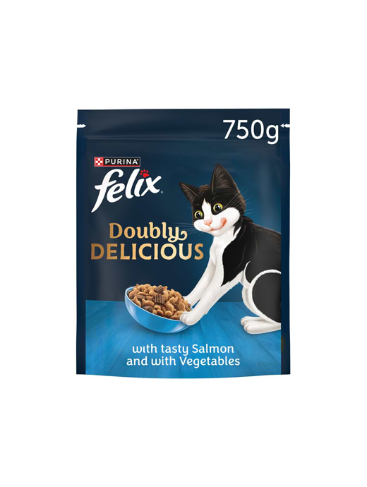 Felix Doubly Delicious Salmon Vegetables Dry Cat Food 750g