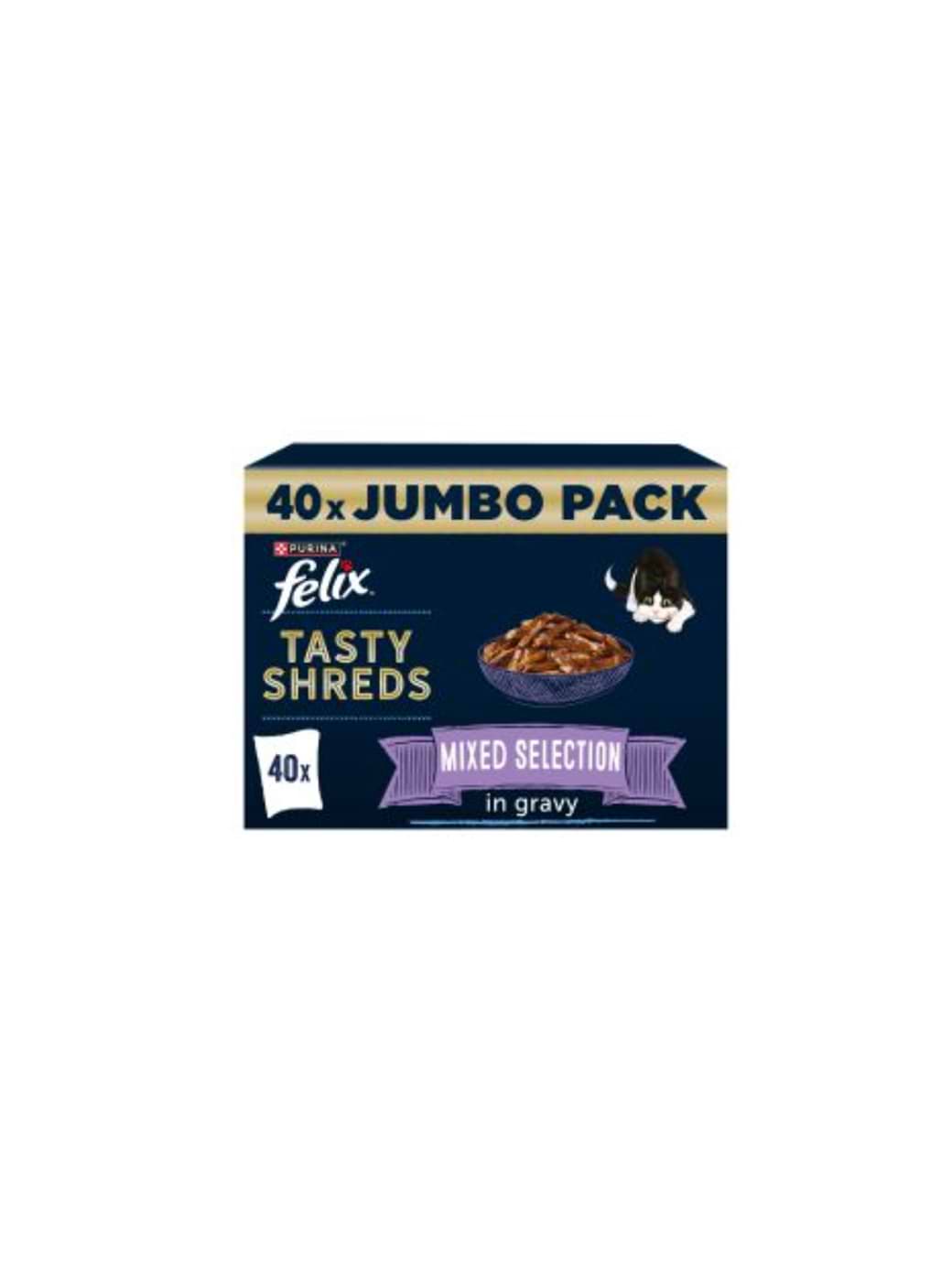 Felix Tasty Shreds Mixed Selection in Gravy 40-Pack