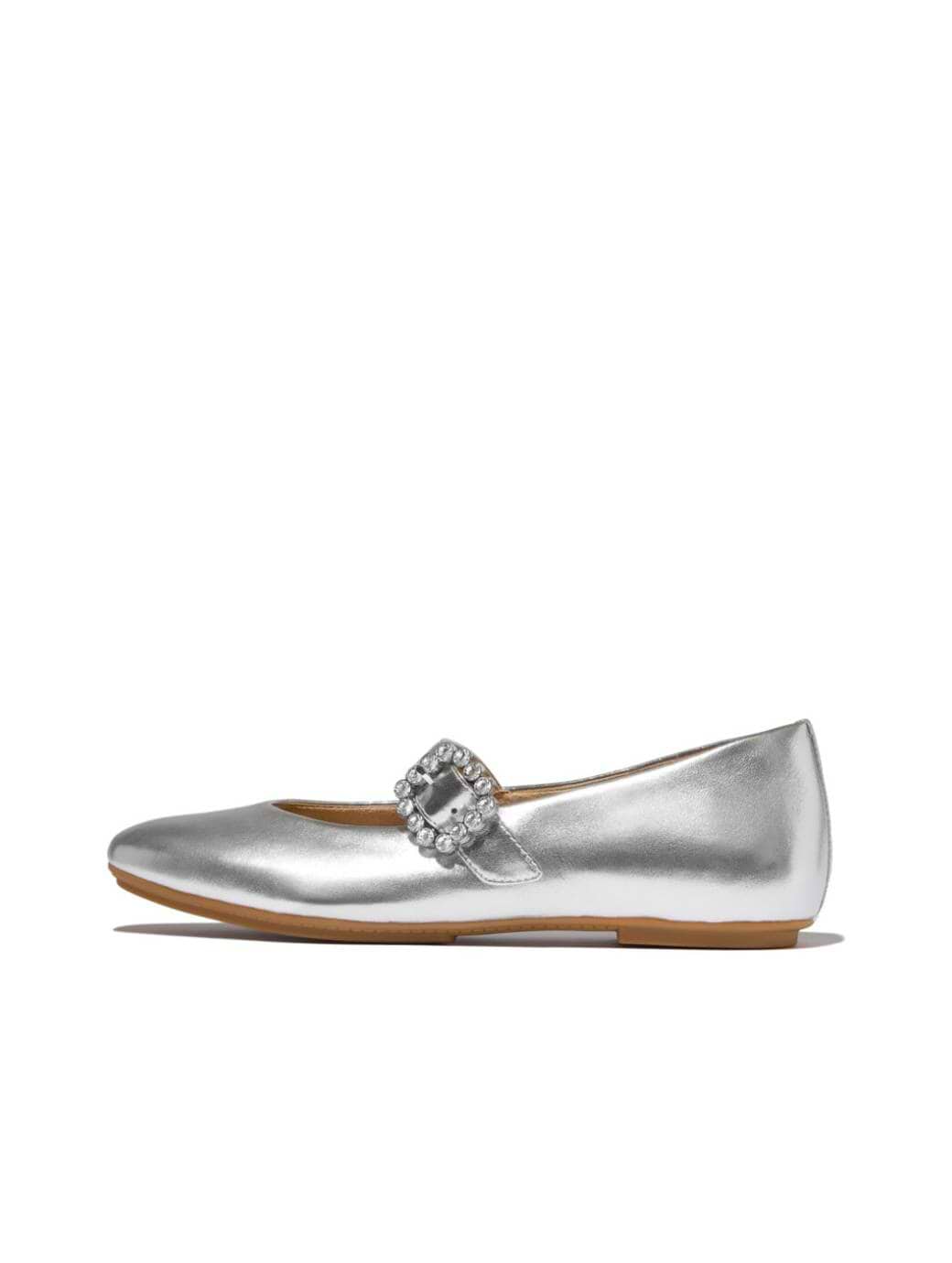 Fitflop Women's Delicato Crystal-Buckle Leather Mary Janes Silver