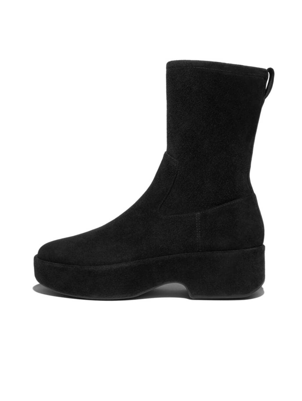 Fitflop Women's F-Luma Stretch Suede Demi-Wedge Mid-Calf Boots All Black