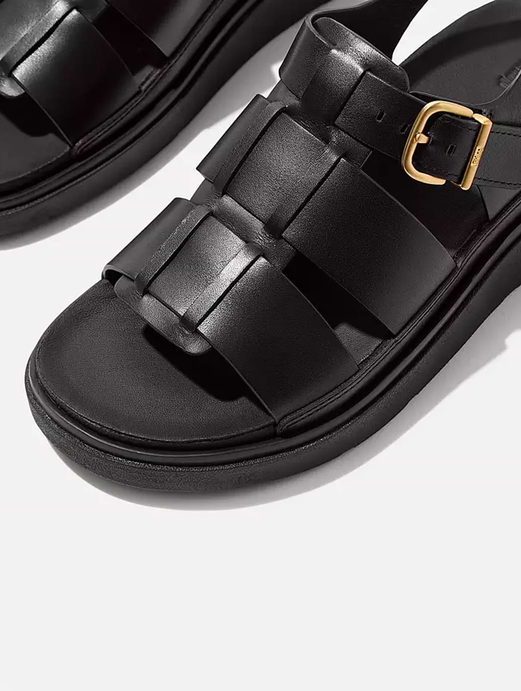 Fitflop Women's Gen-FF Leather Fisherman Sandals All Black