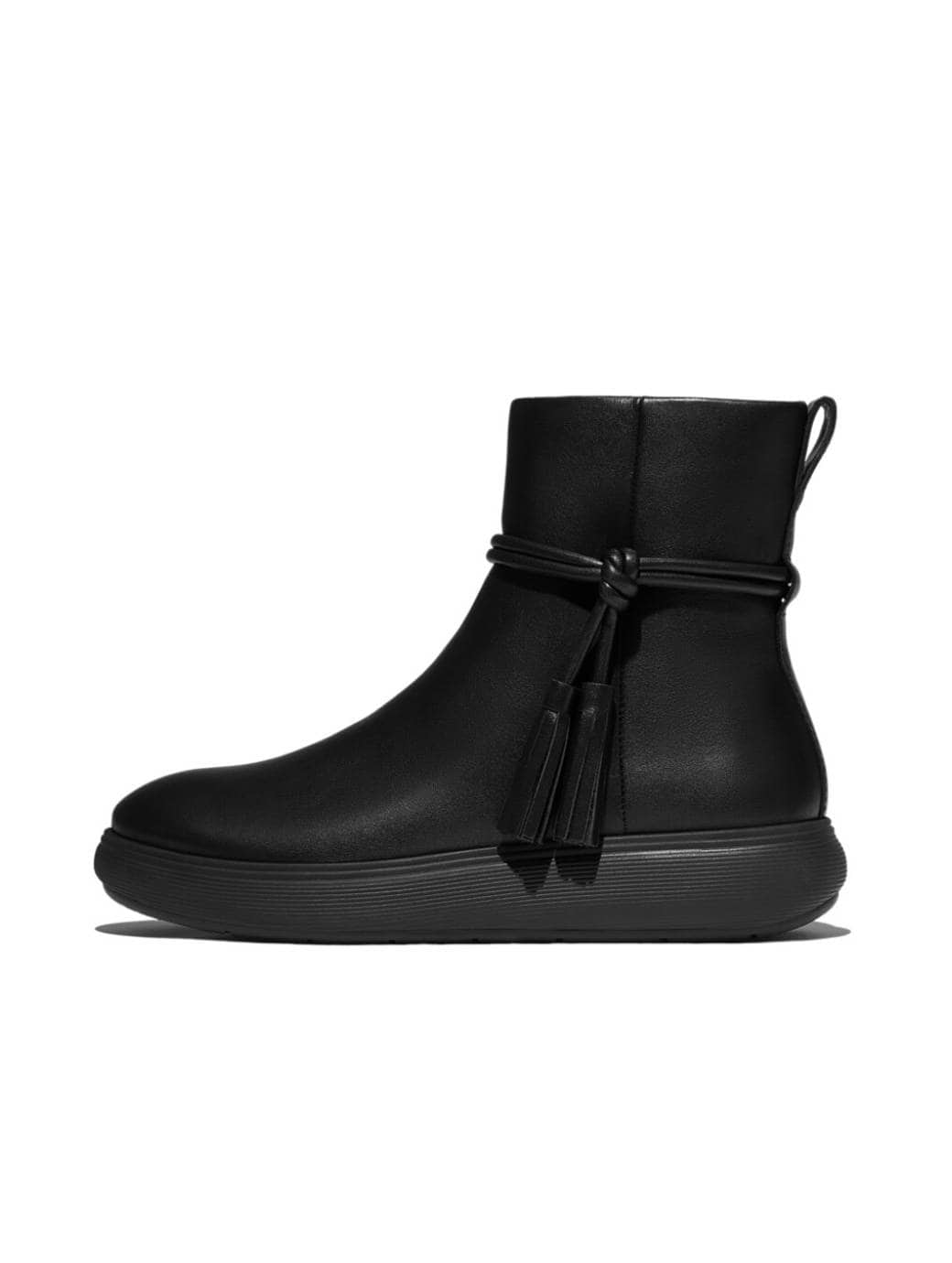 Fitflop Women's iQ-Comff Tassel Leather Short Boots All Black