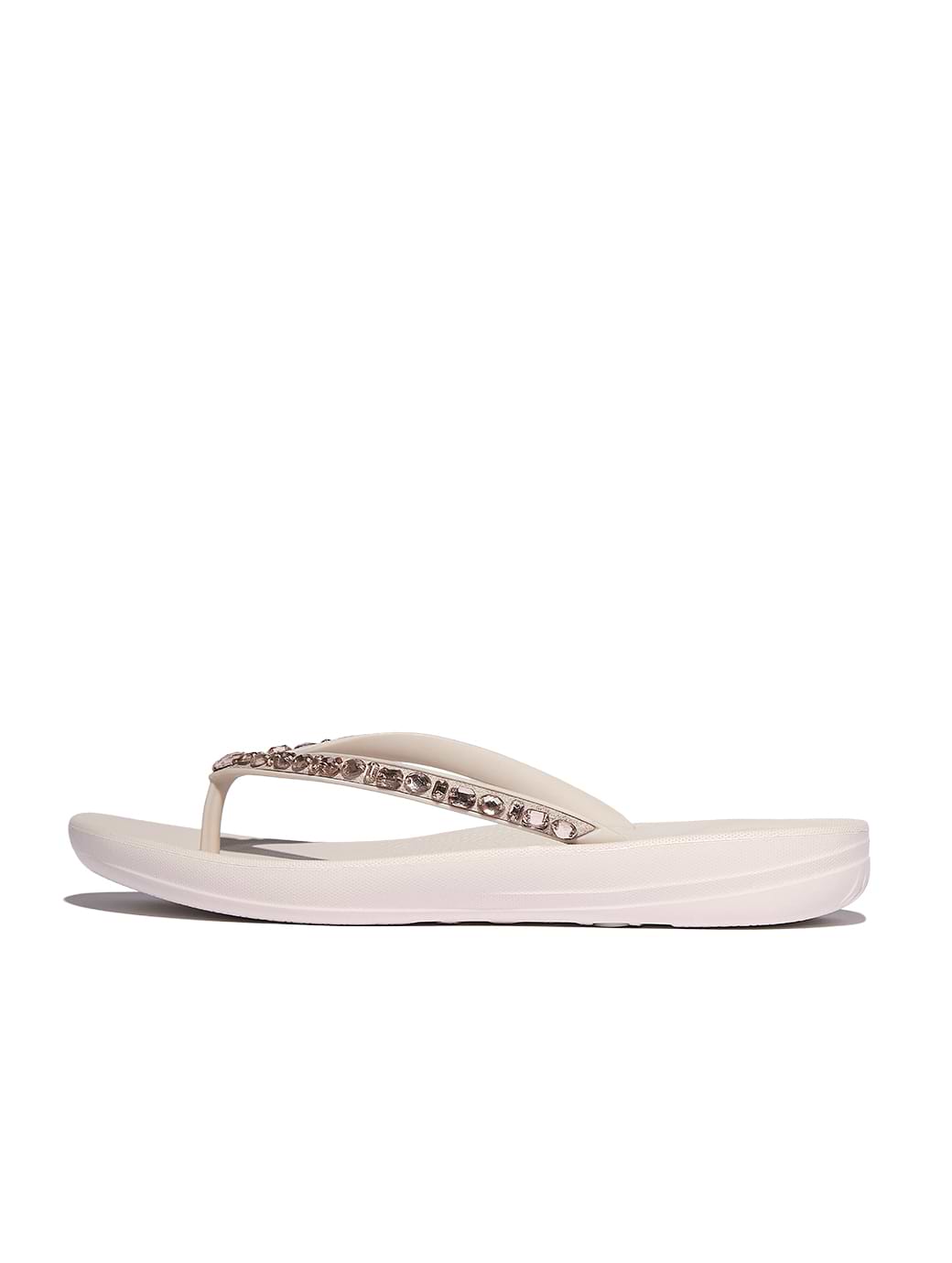 Fitflop Women's iQushion Multi-Crystal Ergonomic Flip-Flops Nude Rose