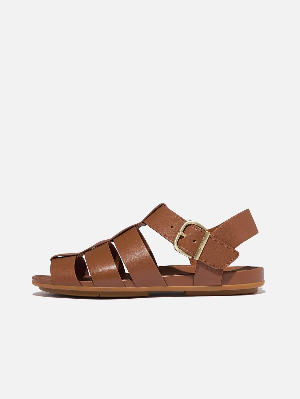 FitFlop Women's Gracie Leather Fisherman Sandals Deep Tan
