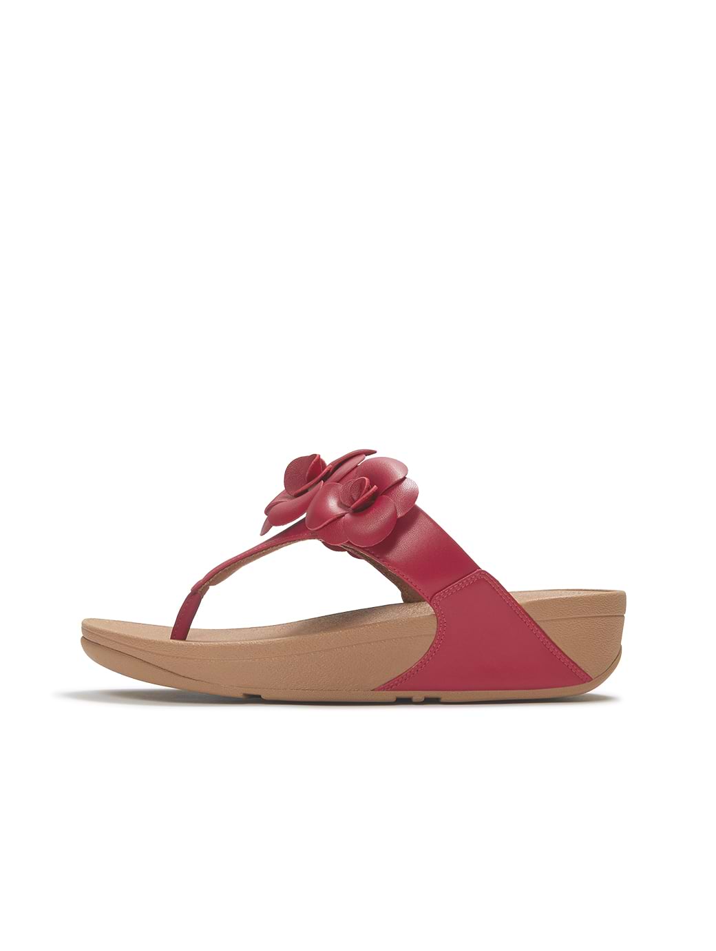 FitFlop Women's Lulu Flower Toe-Post Sandals Burnt Berry