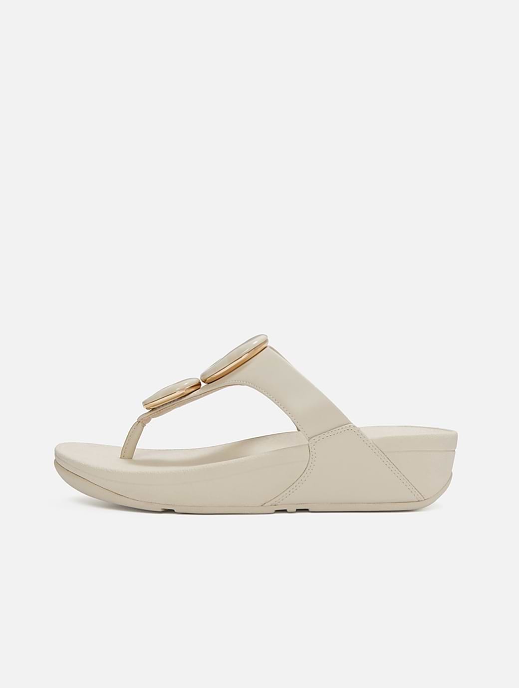 FitFlop Women's Lulu Marbled-Stone Toe-Post Sandals Paris Beige
