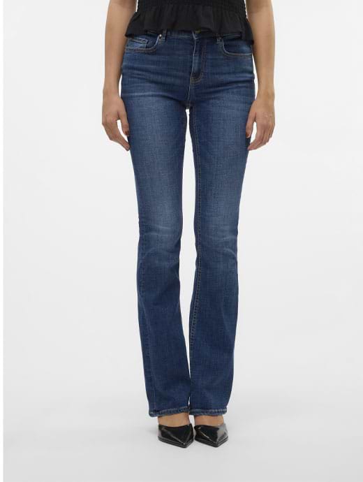 Vero Moda Women's Flash Flared Jeans LI3110 Dark Blue Denim