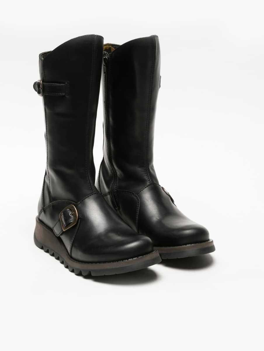 Fly London Women's MES2 Zip Up Rug Boot Black 