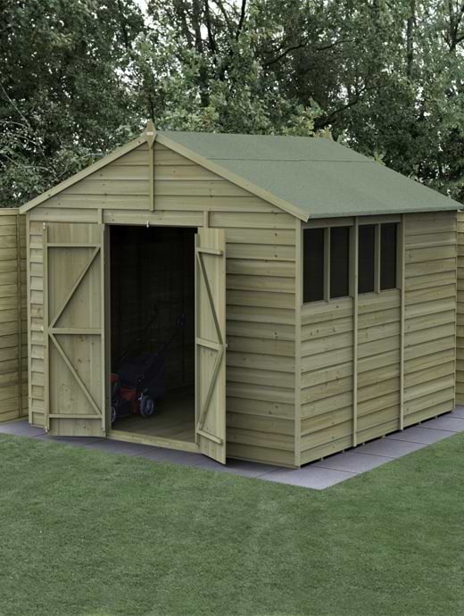 Forest Garden 4LIFE Apex Shed 10x10 - Double Door - 4 Windows
