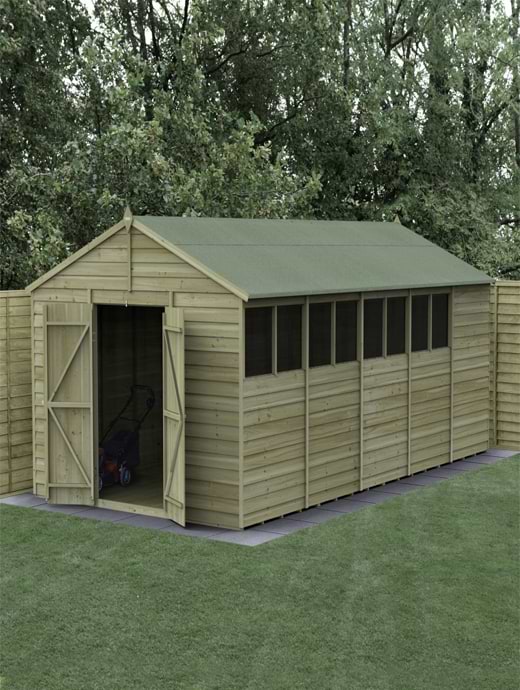 Forest Garden 4LIFE Apex Shed 10x20 - Double Door - 8 Windows