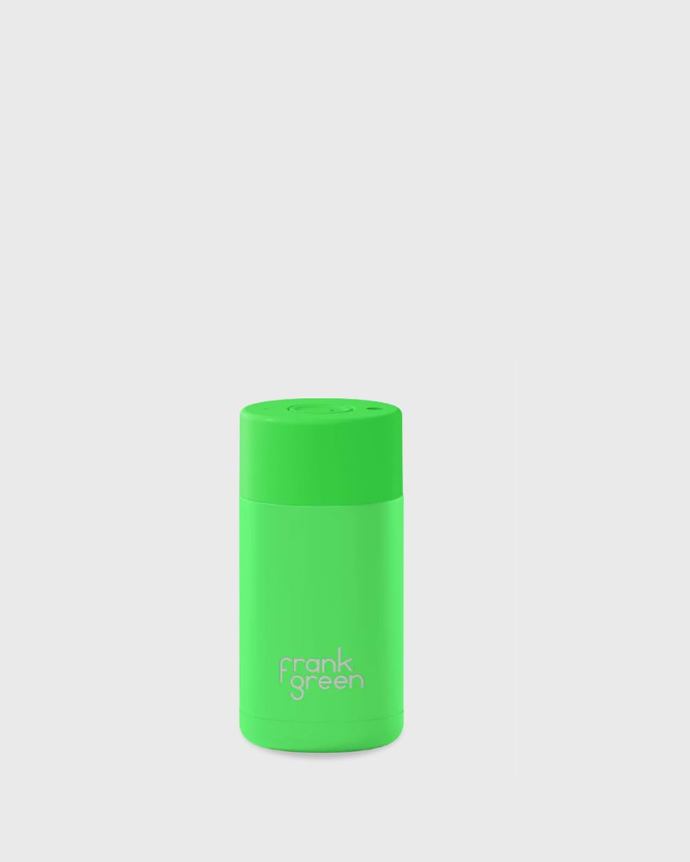 Frank Green 12oz Stainless Steel Ceramic Reusable Cup with Button Lid Neon Green