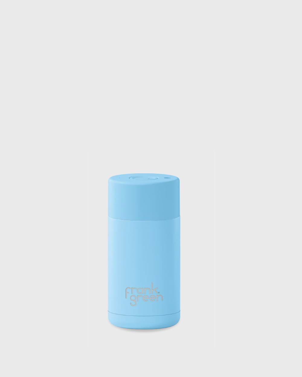 Frank Green 12oz Stainless Steel Ceramic Reusable Cup with Button Lid Sky Blue