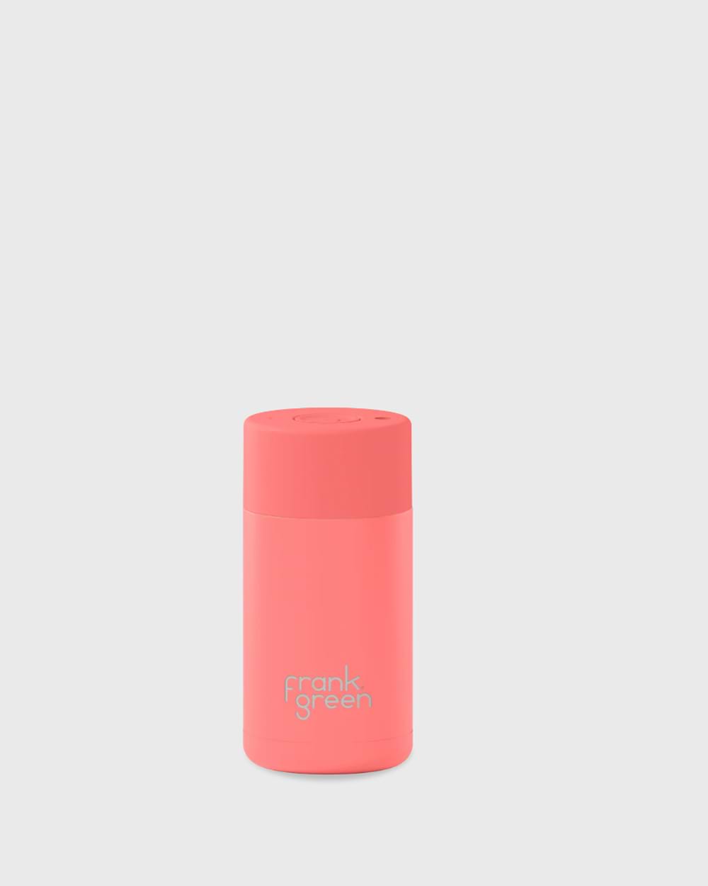 Frank Green 12oz Stainless Steel Ceramic Reusable Cup with Button Lid Sweet Peach