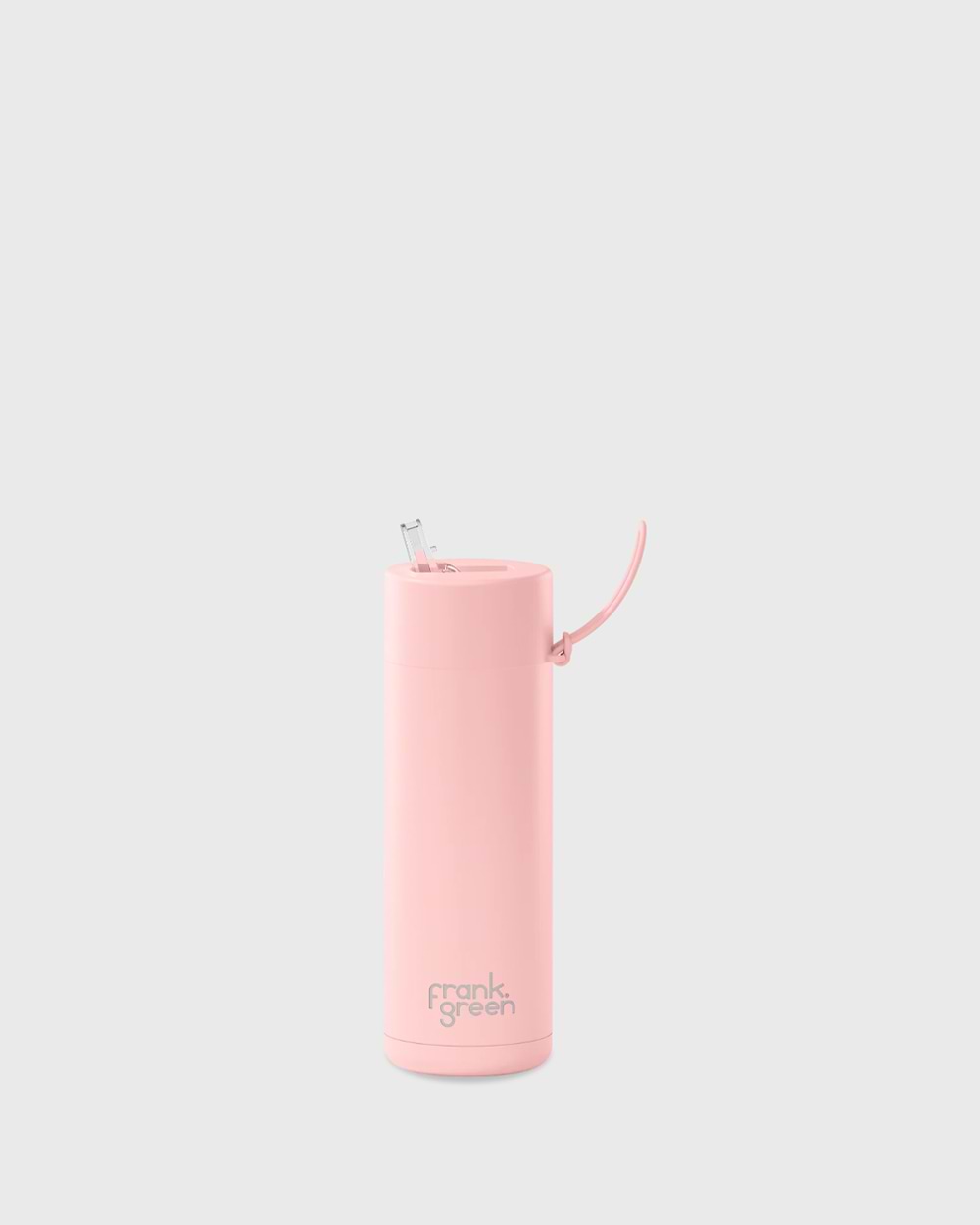 Frank Green 20oz Stainless Steel Ceramic Reusable Bottle with Gold Straw Lid and Strap Blushed