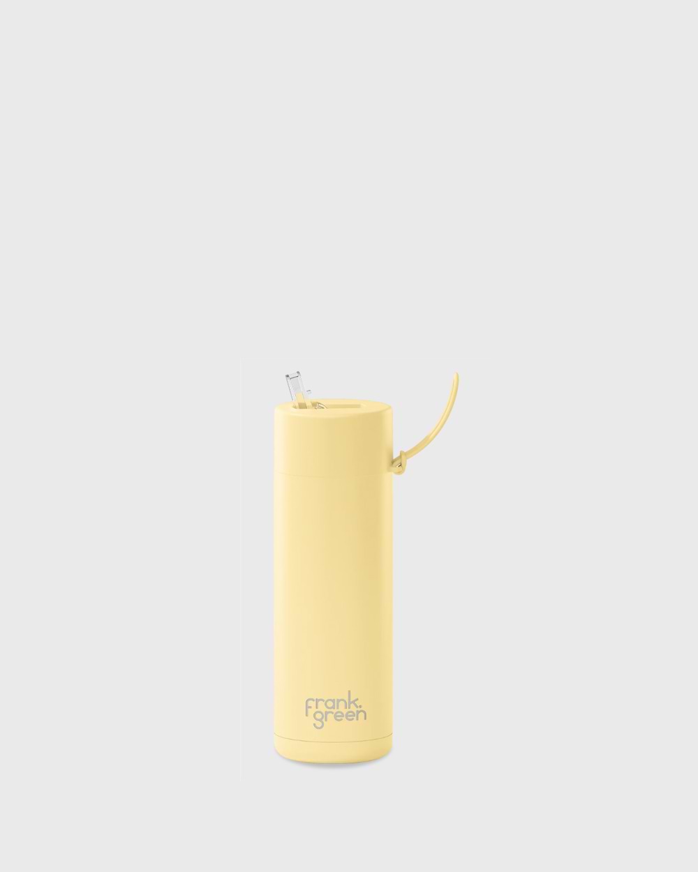 Frank Green 20oz Stainless Steel Ceramic Reusable Bottle with Gold Straw Lid and Strap Buttermilk