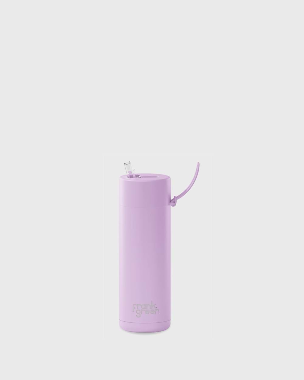 Frank Green 20oz Stainless Steel Ceramic Reusable Bottle with Gold Straw Lid and Strap Lilac Haze