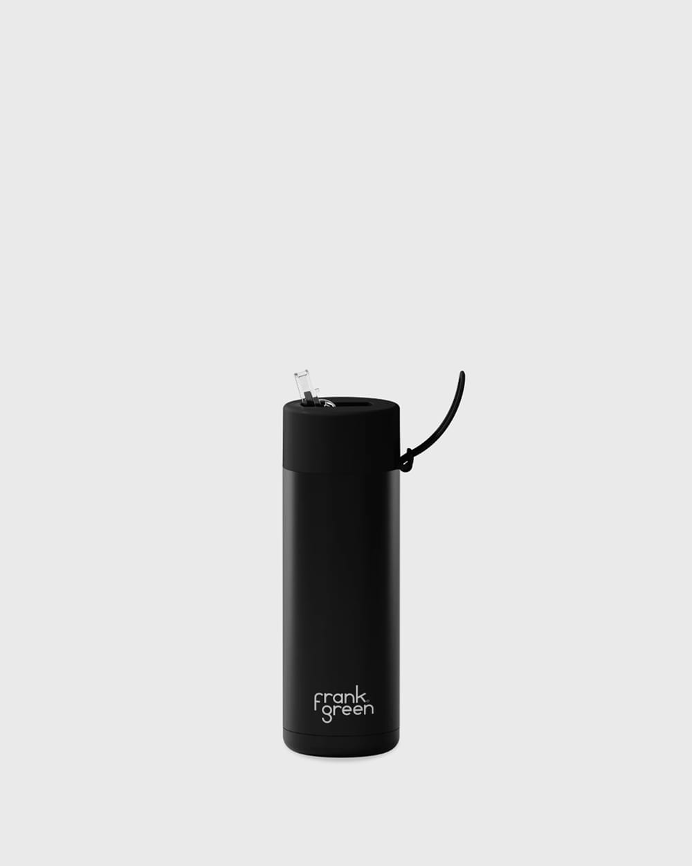 Frank Green 20oz Stainless Steel Ceramic Reusable Bottle with Gold Straw Lid and Strap Midnight