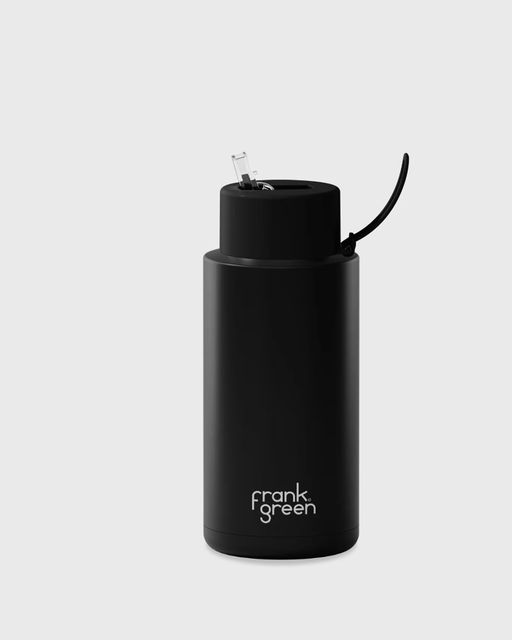 Frank Green 34oz Stainless Steel Ceramic Reusable Bottle with Gold Straw Lid and Strap Midnight