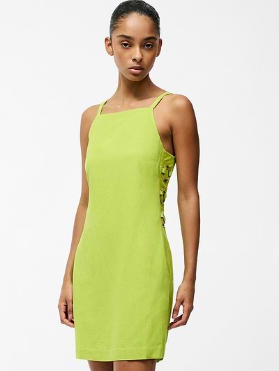 French Connection Ariette Linen Dress Cactus Green French Connection Ariette Linen Dress Cactus Green