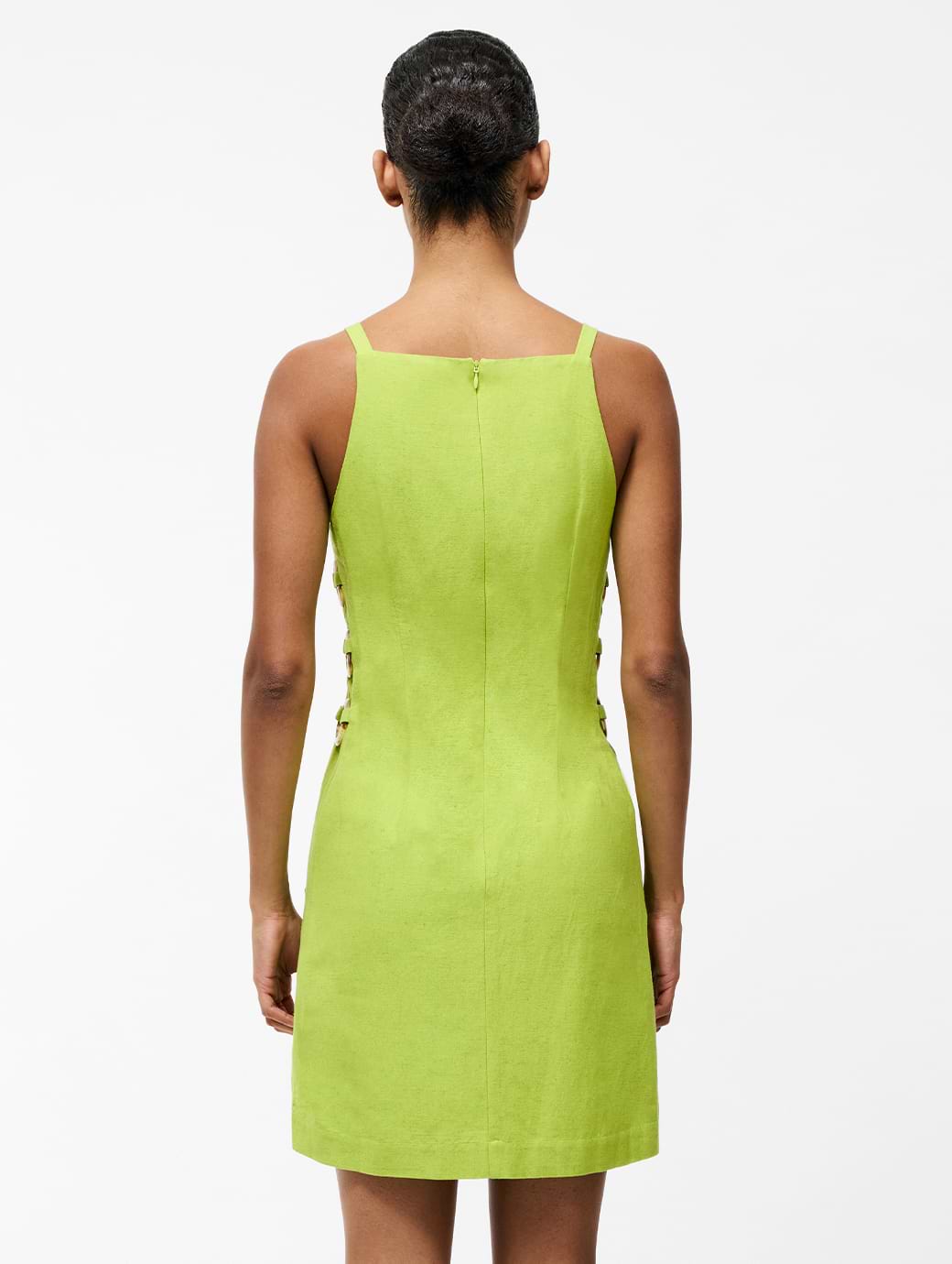 slim fit dress slacks Aspen Linen Blend Halterneck Midi Dress Jade Green