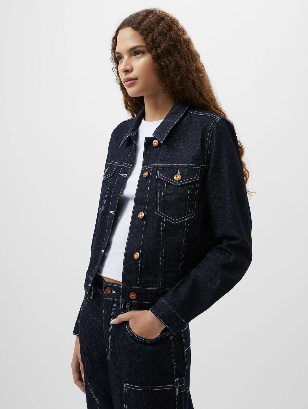 French Connection Denver Denim Jacket Clean Indigo Denim