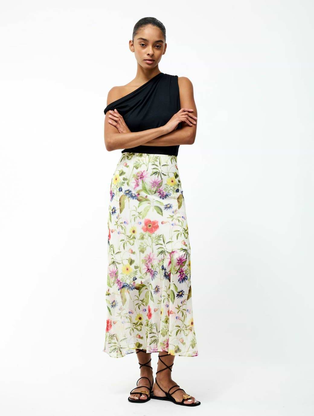 French Connection Monica Hallie Maxie Skirt White Multi