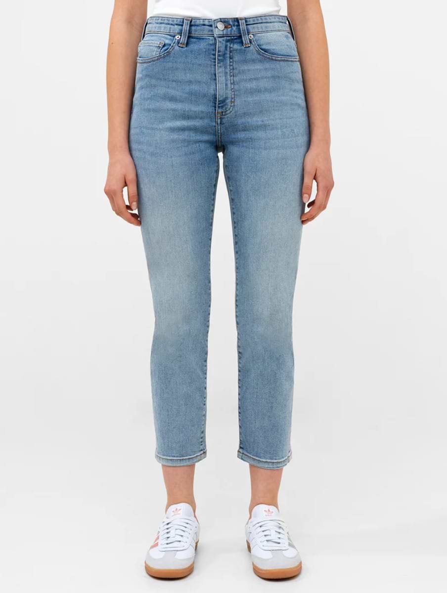 French Connection Stretch Cigarette Ankle Denim Bleach Wash