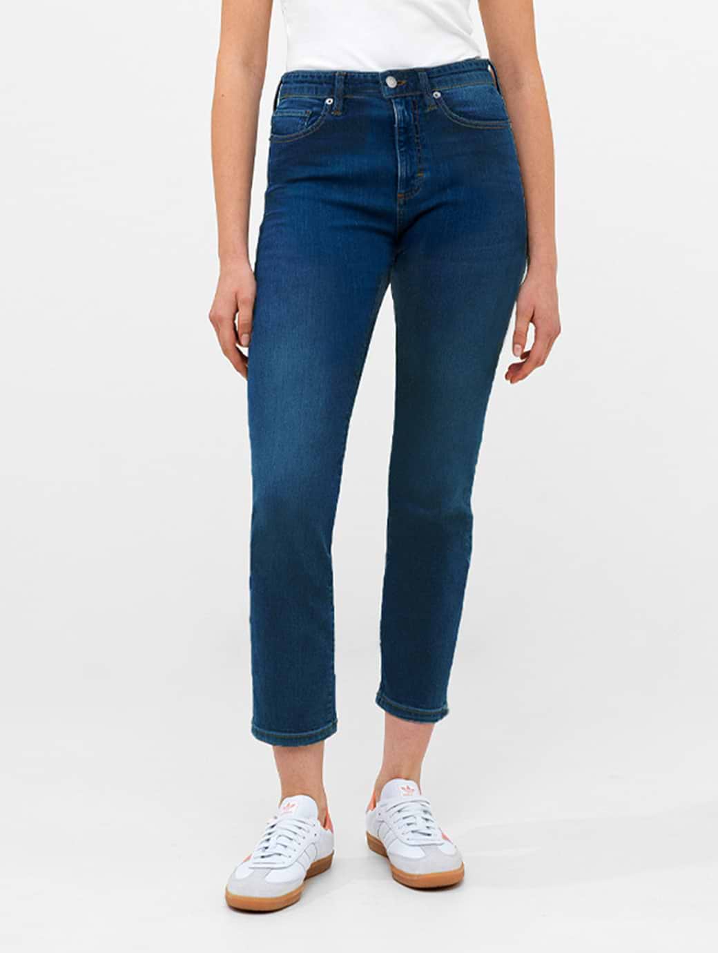 French Connection Stretch Cigarette Trousers Ankle Mid Wash