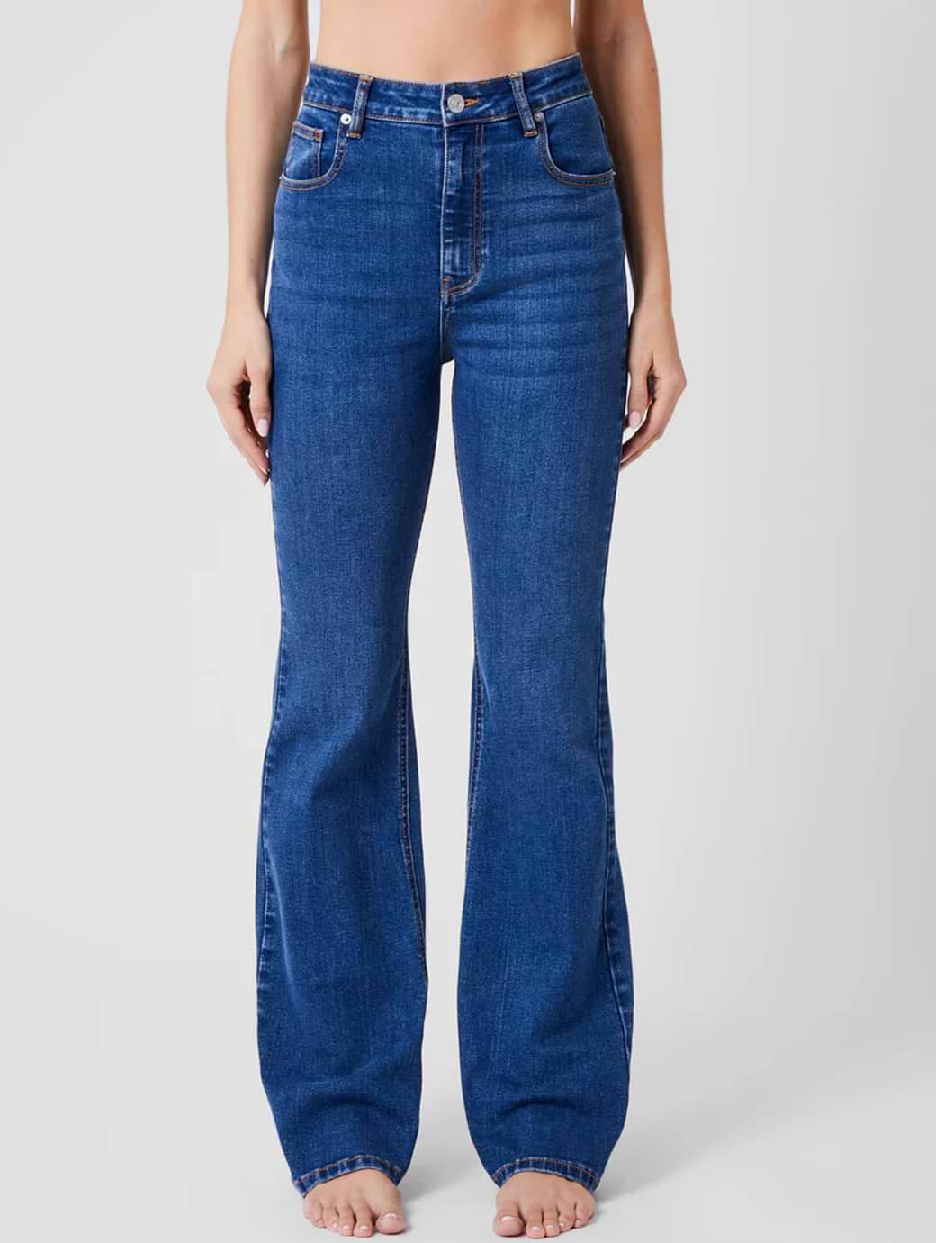 French Connection Toms Denim Flared Jean Mid Wash