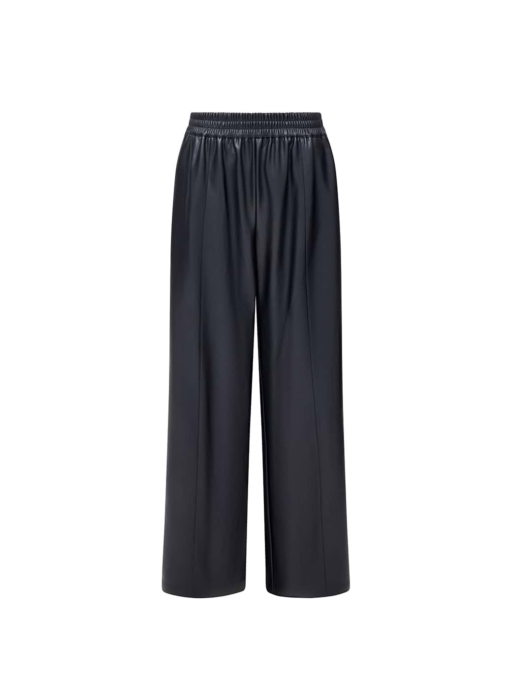 French Connection Women's Tasher Wide Leg PU Trouser Black