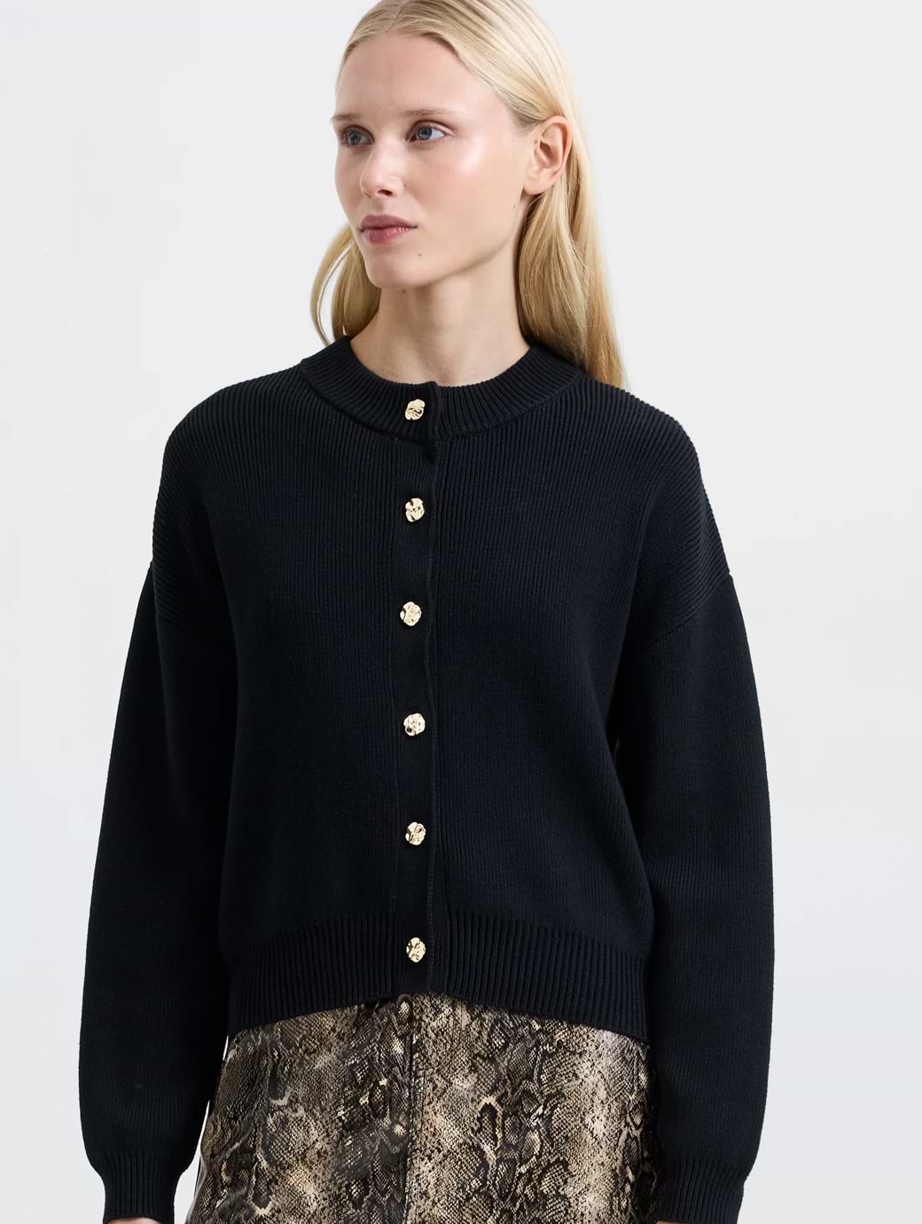 French Connection Women's Milano Mozart Long Sleeve Cardi Blackout