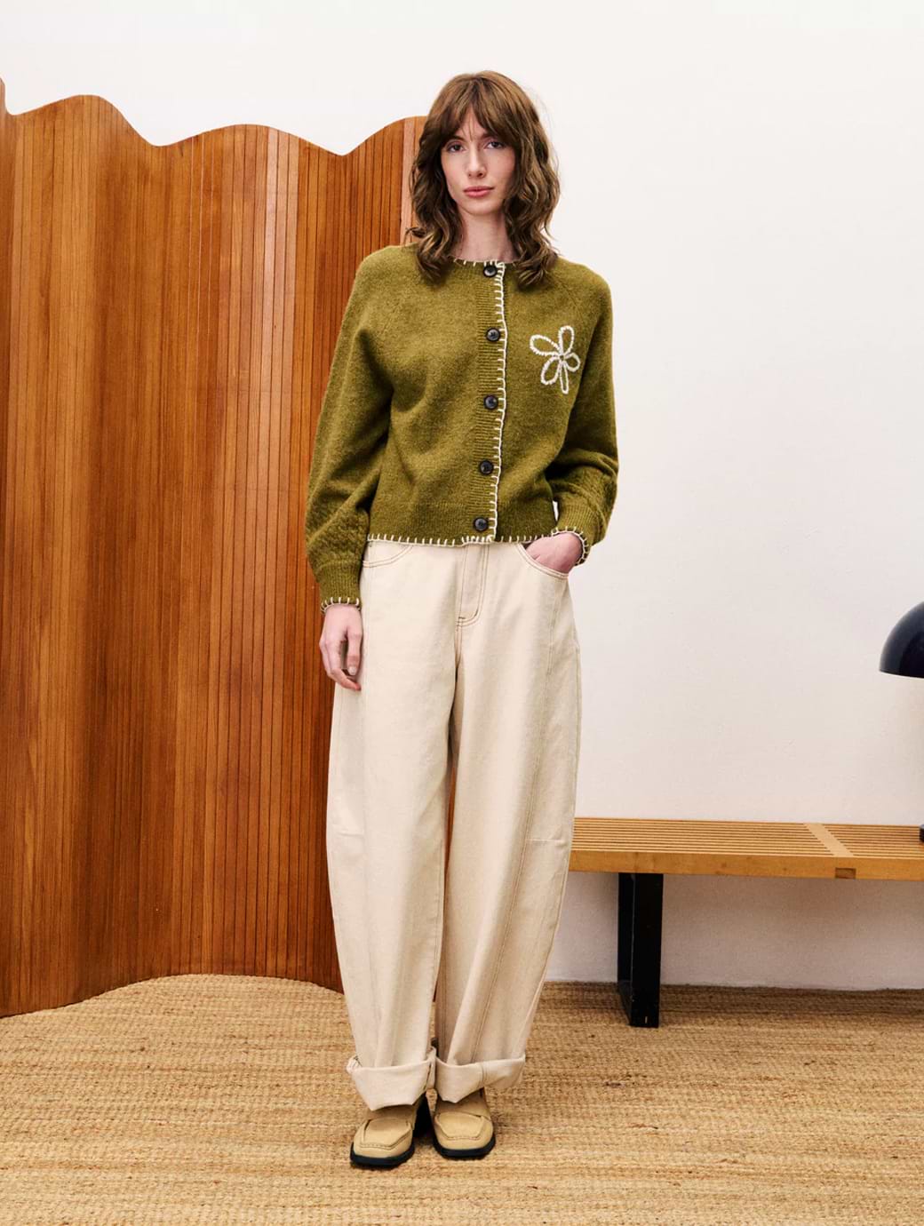 FRNCH Women's Bergamont Cardigan Khaki