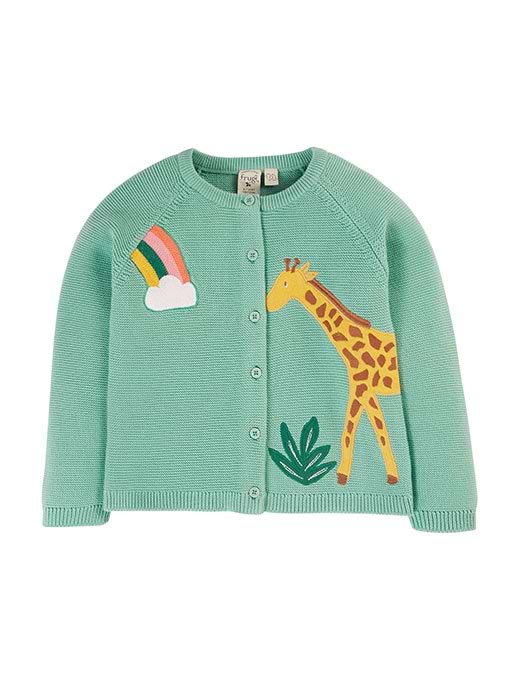 Frugi Colby Cardigan Moss/Giraffe