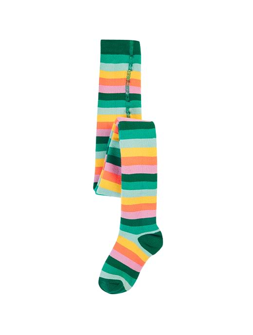 Frugi Toasty Tights Cantaloupe Multi Stripe