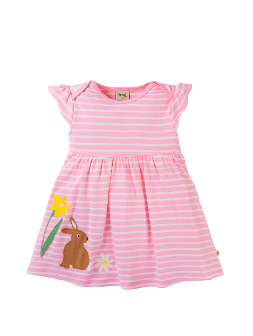 Frugi Bobby Dress Jellyfish Breton/Rabbit