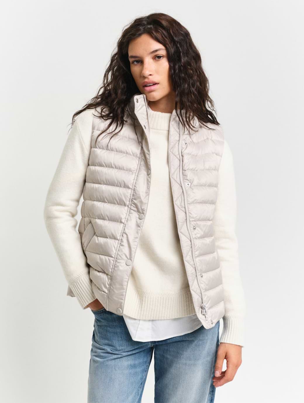 Gant Women's Light Down Vest Cloudy Grey