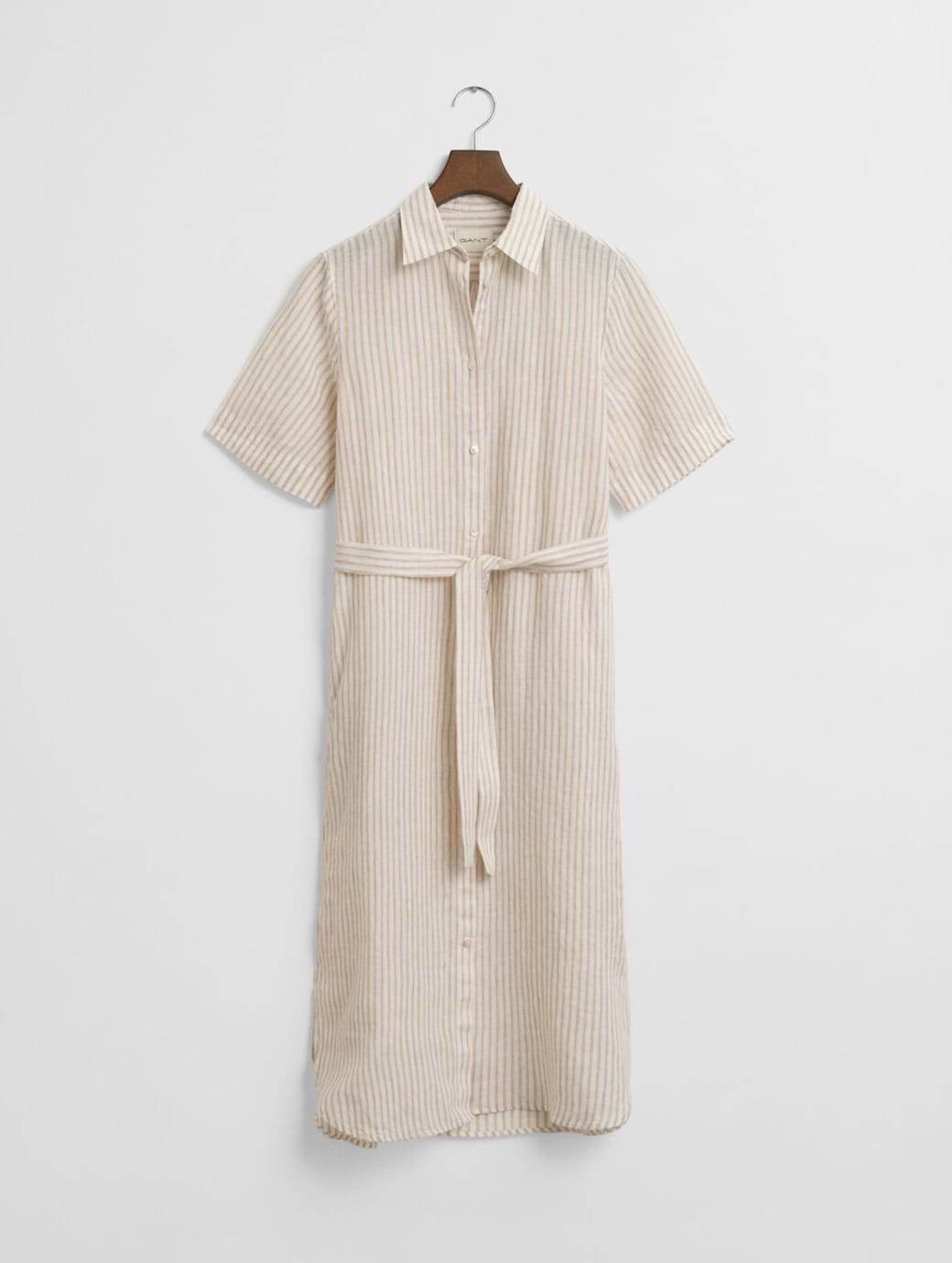 gant linen dress GANT Women Striped Linen Shirt Dress (38) Blue