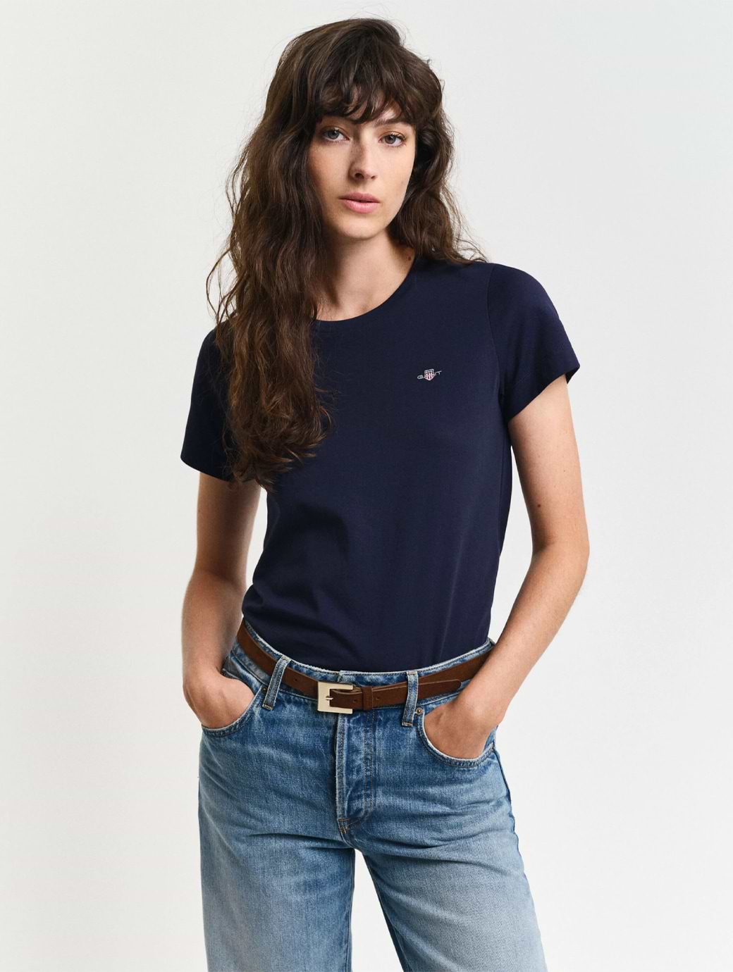 Gant Women's Shield Short Sleeve T-Shirt Evening Blue