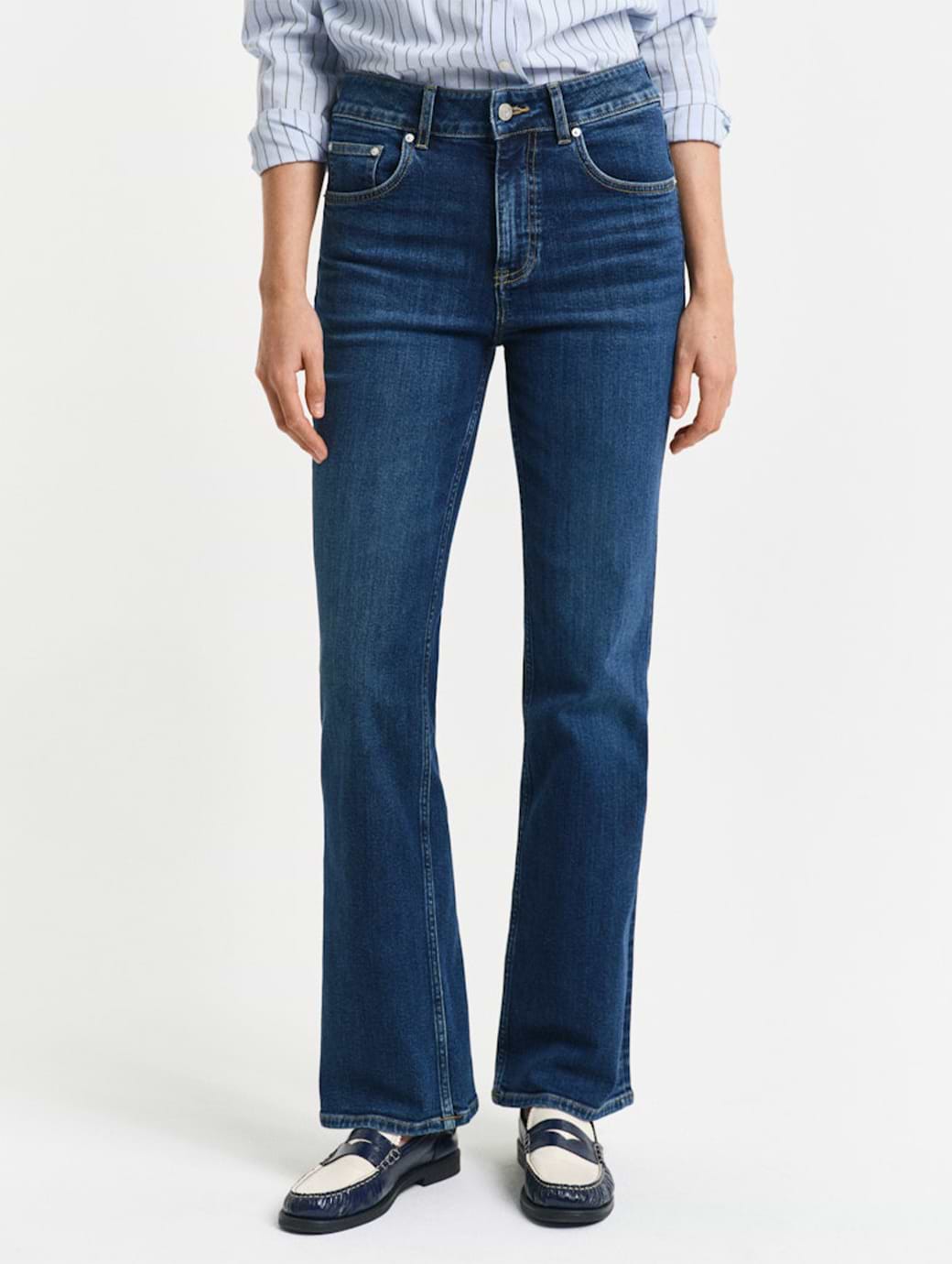 Gant Women's Slim Flare Stretch Jeans Dark Blue Vintage